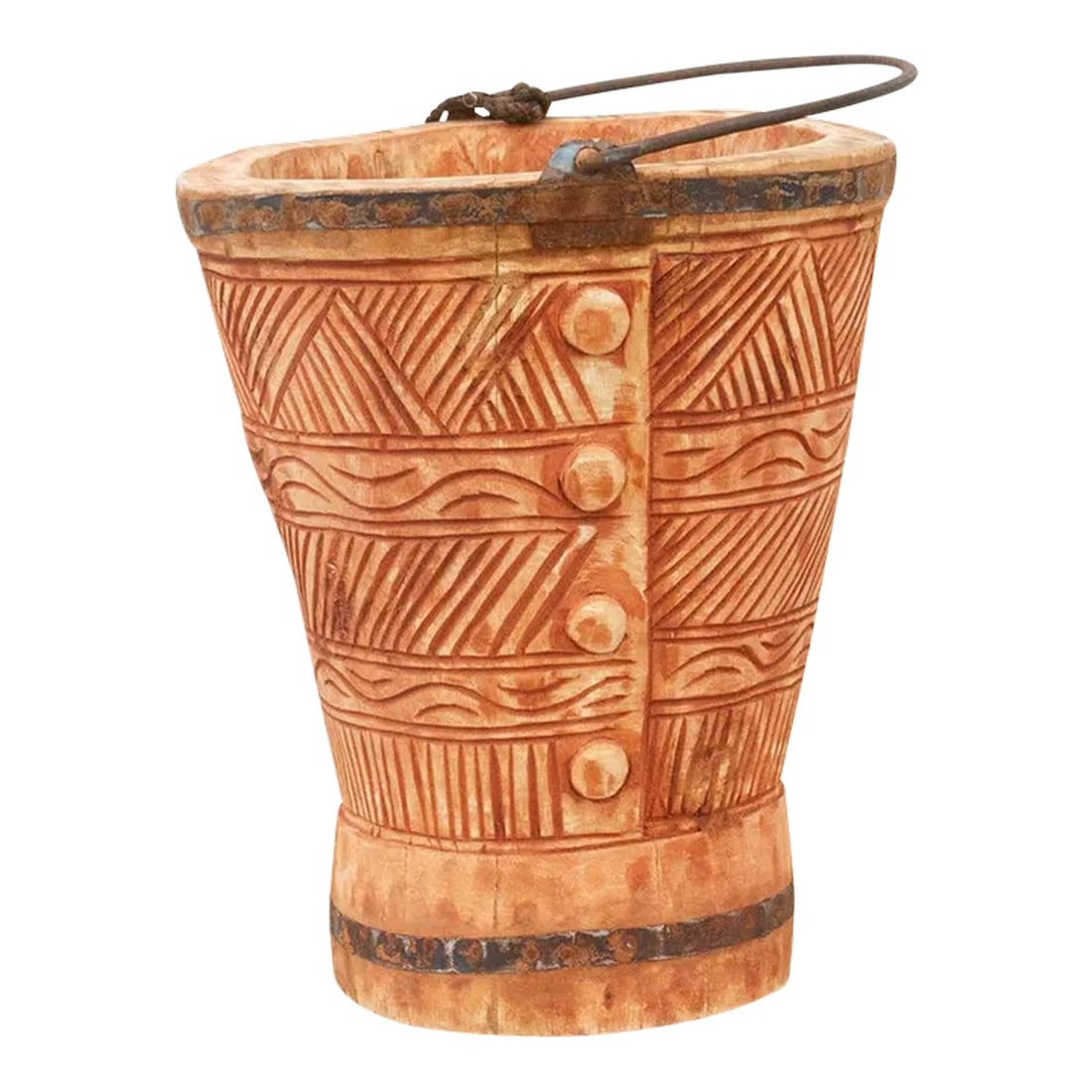 Coral Himachal Carved Bucket (1 of 9)