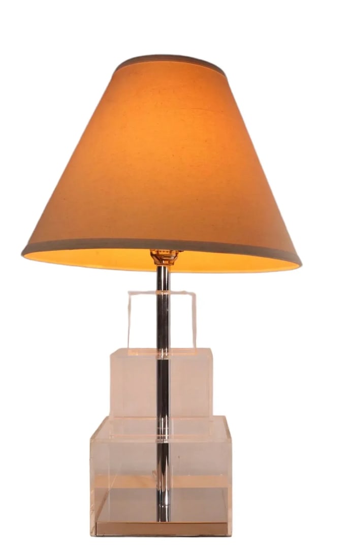 Stacked Cube Lucite Table Lamp by George Kovacs C. 1970's - 12