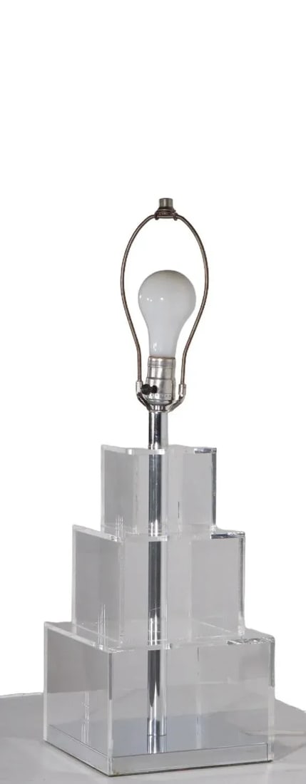 Stacked Cube Lucite Table Lamp by George Kovacs C. 1970's - 6