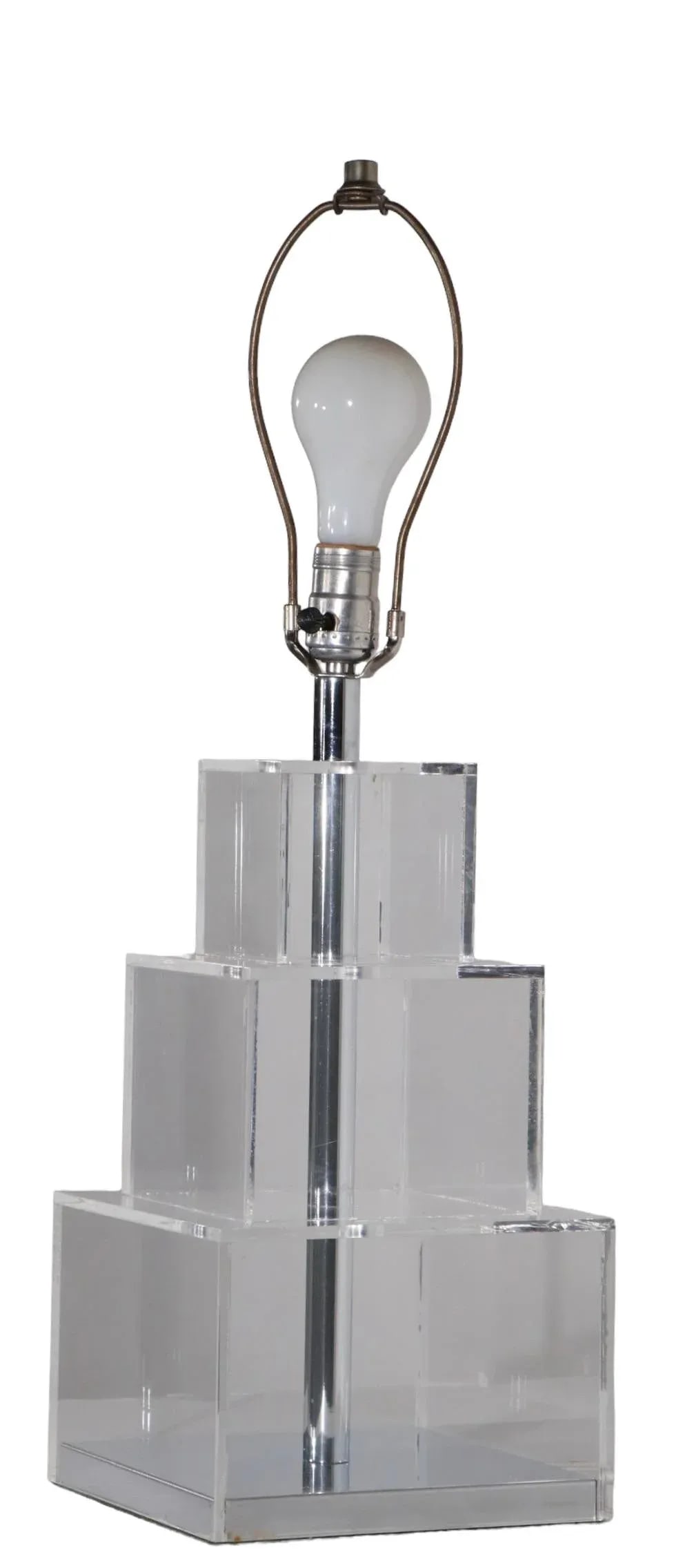 Stacked Cube Lucite Table Lamp by George Kovacs C. 1970's - 8