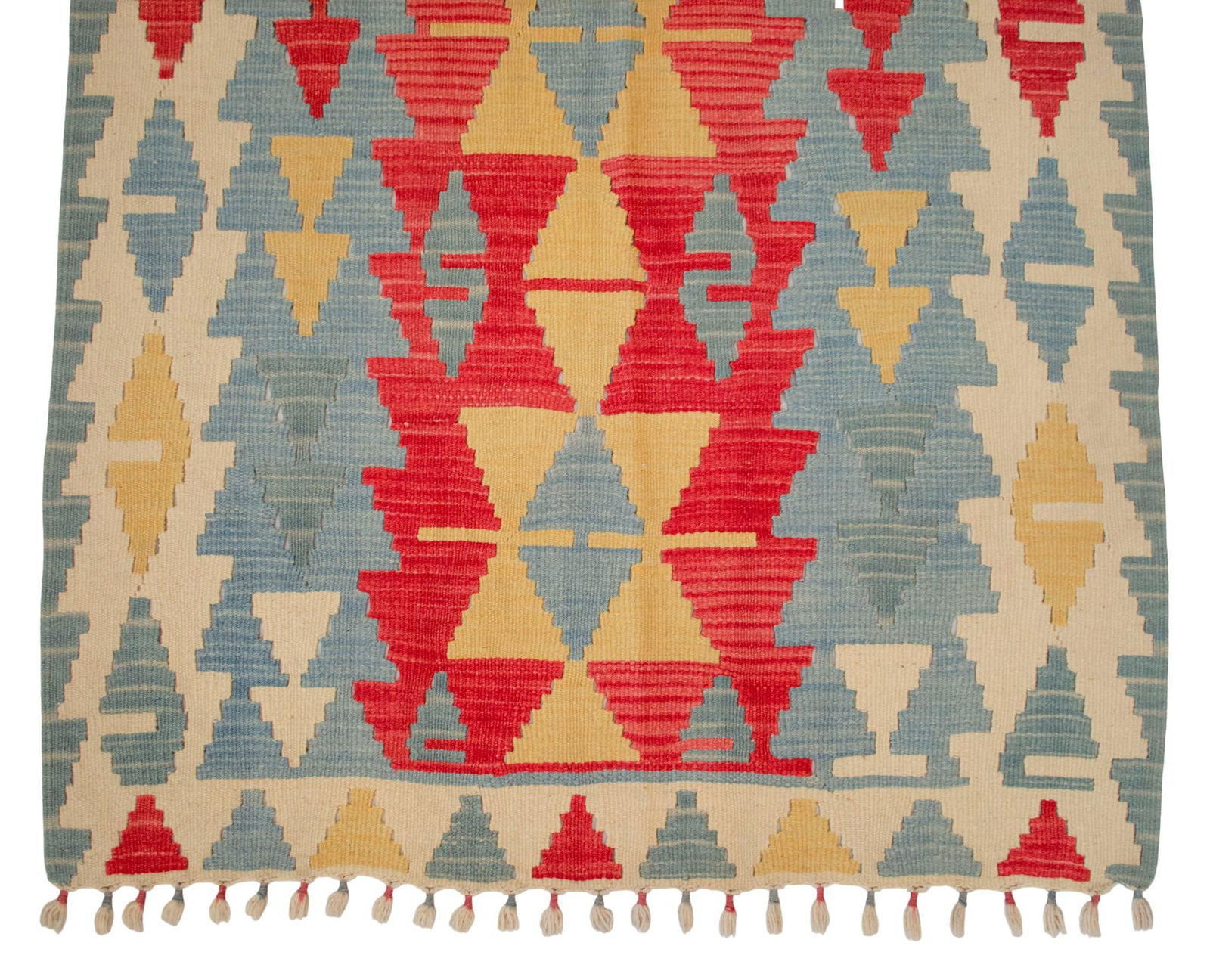 1980s Handmade Rug Colorful Kilim Small Rug - 10