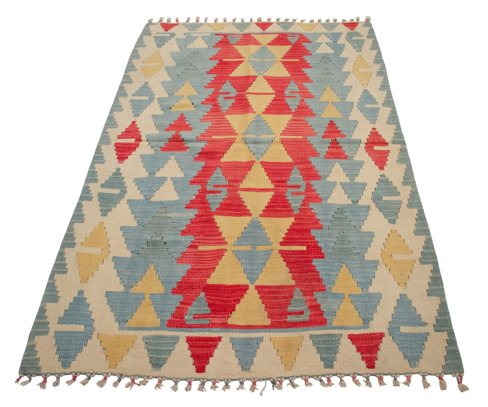 1980s Handmade Rug Colorful Kilim Small Rug - 7