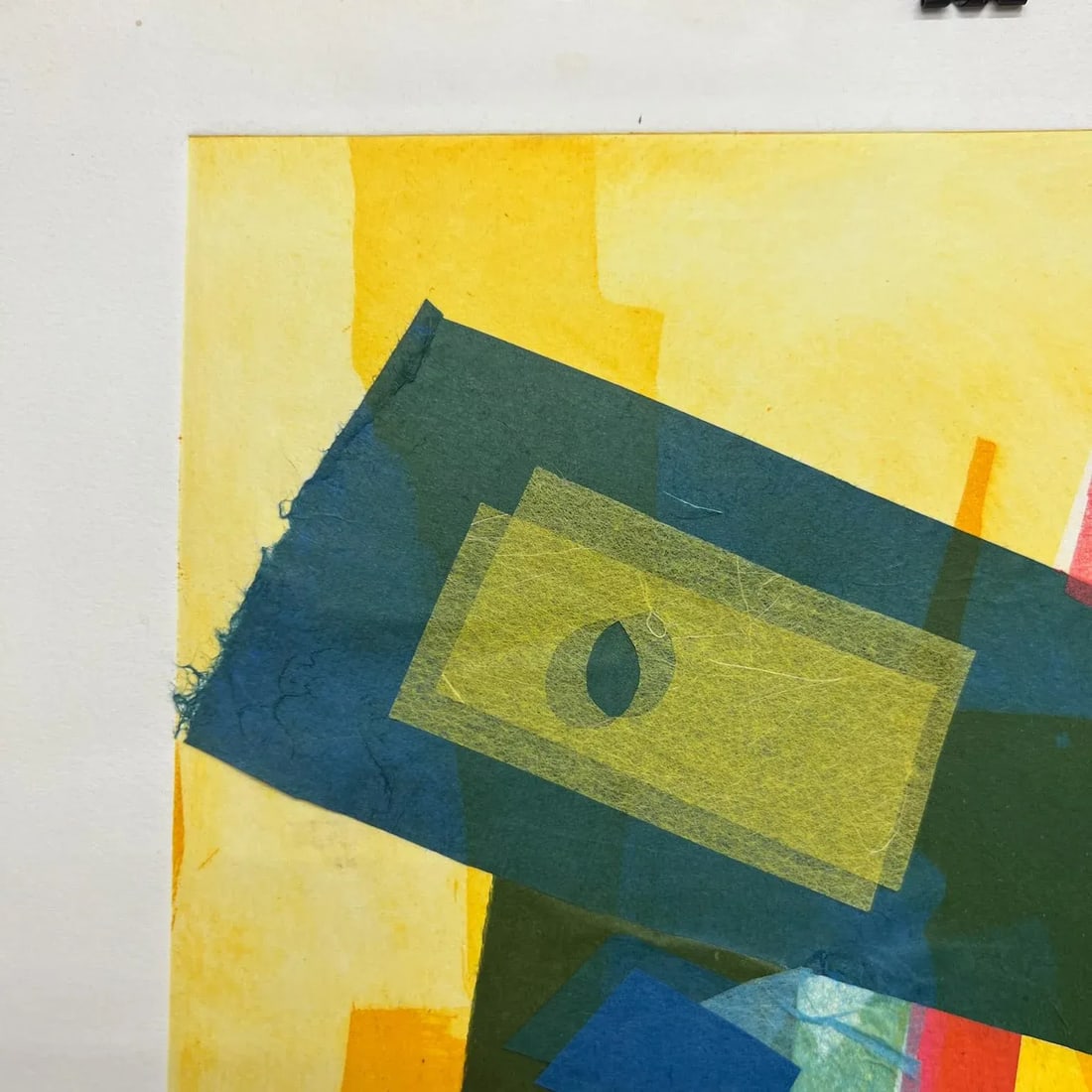 1990s Vintage Vibrant Yellow Cubist Print Artwork - 5