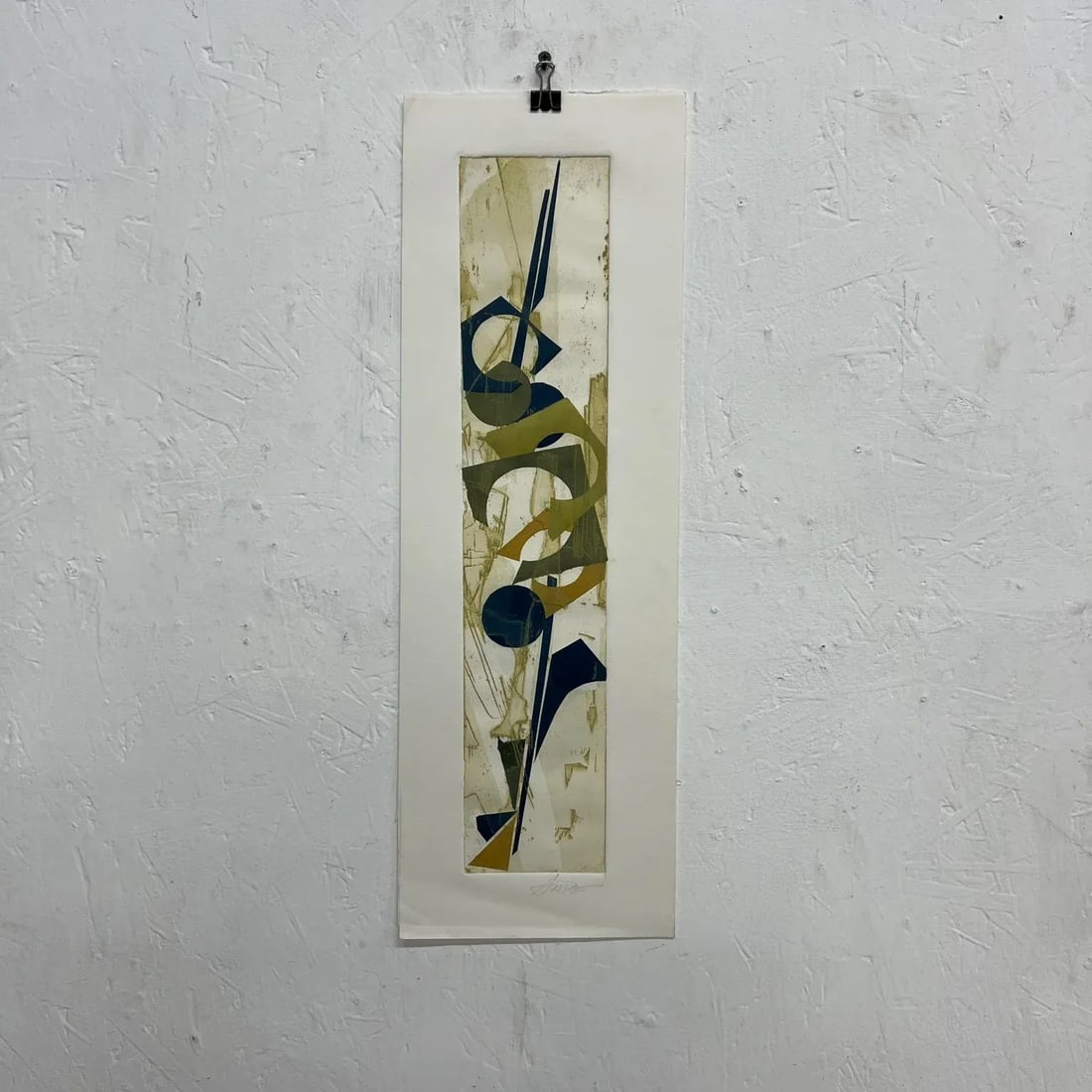 Vintage Abstract Modern Artwork on Paper Signed Art - 9