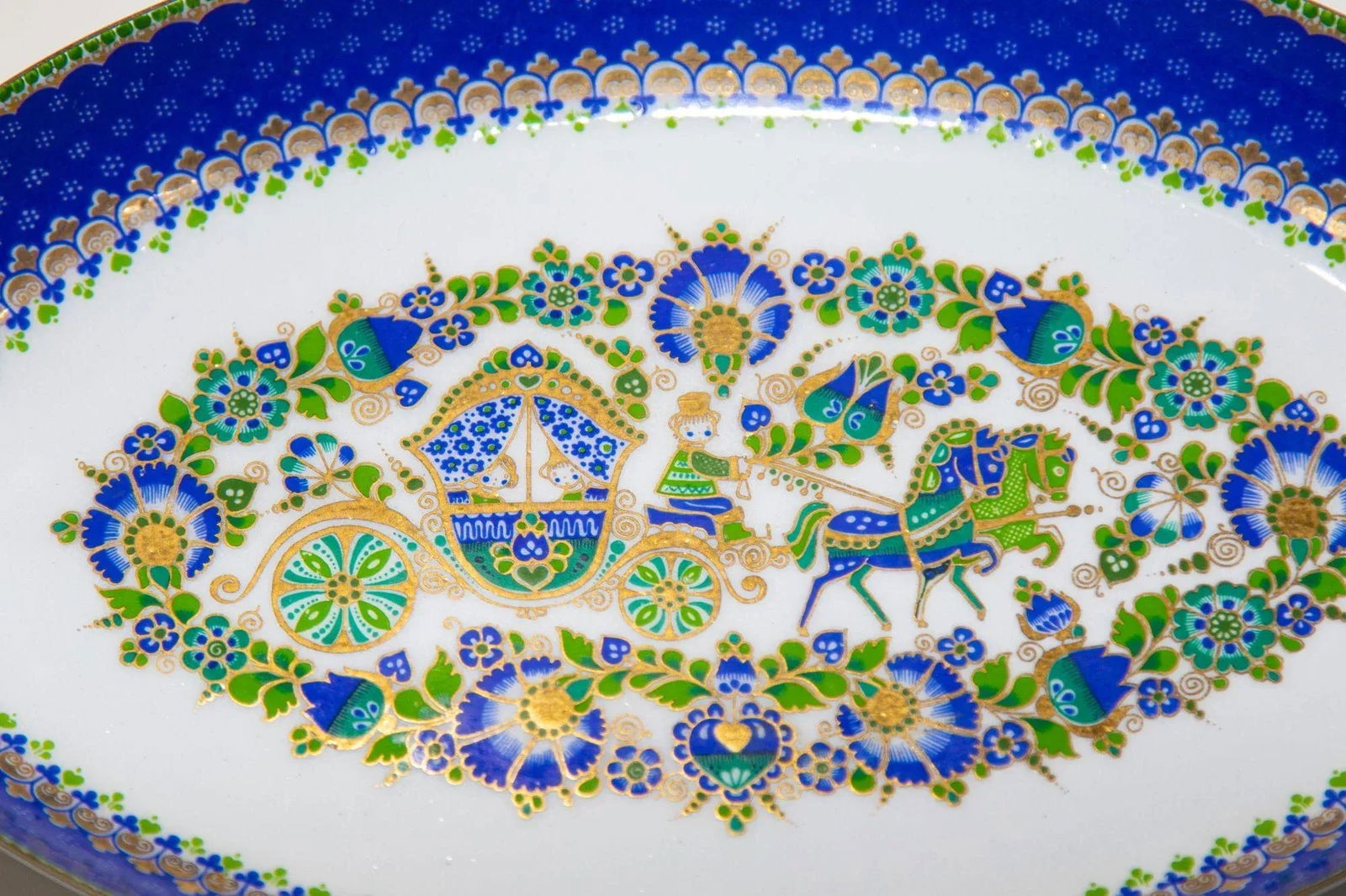 Vintage Steinbock Austrian Enameled Oval Dish - 10