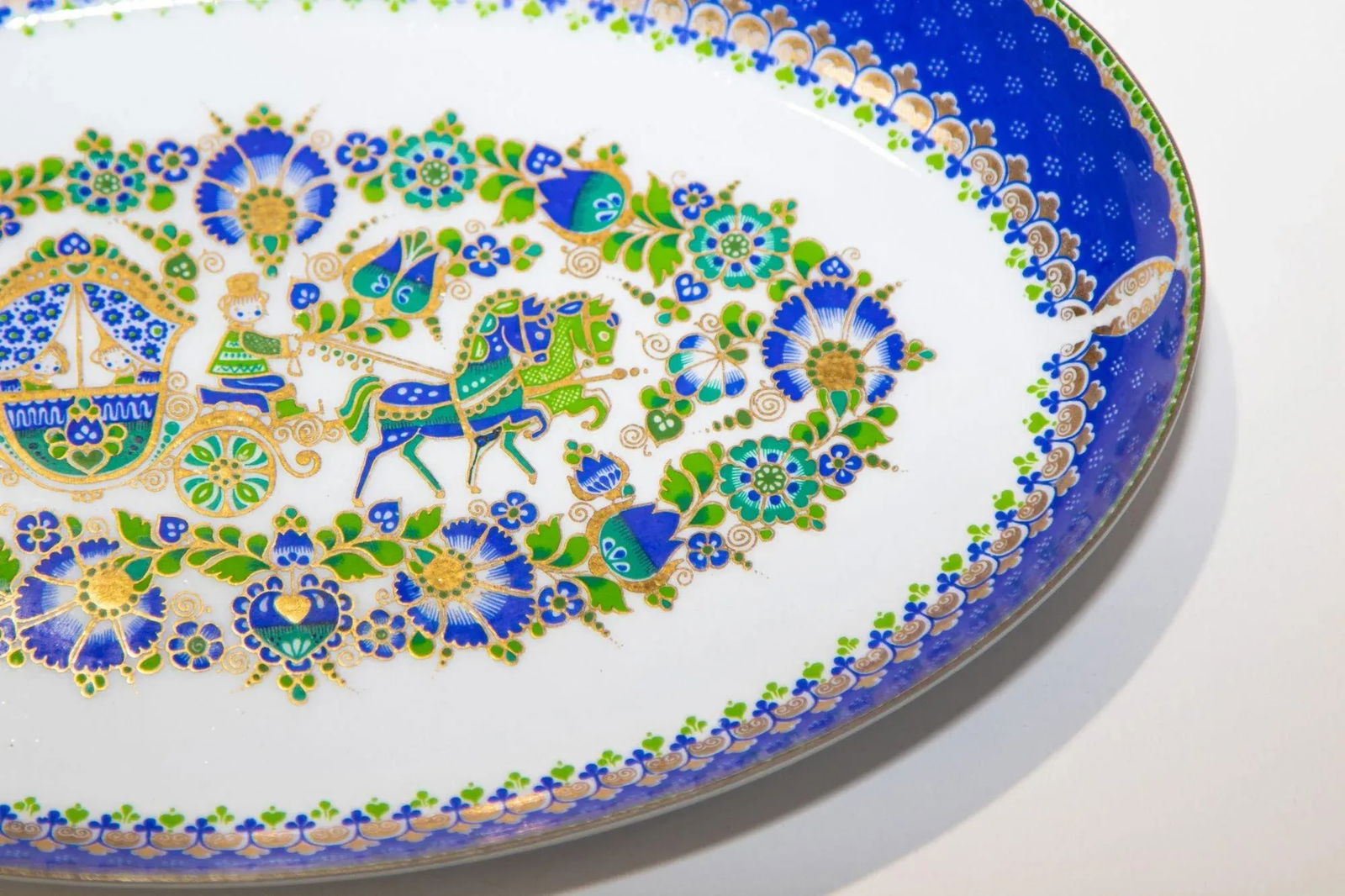 Vintage Steinbock Austrian Enameled Oval Dish - 12