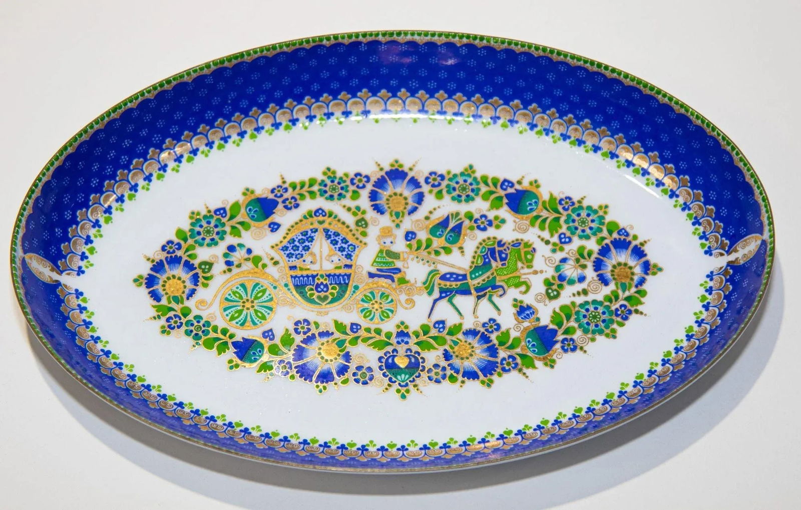 Vintage Steinbock Austrian Enameled Oval Dish - 8