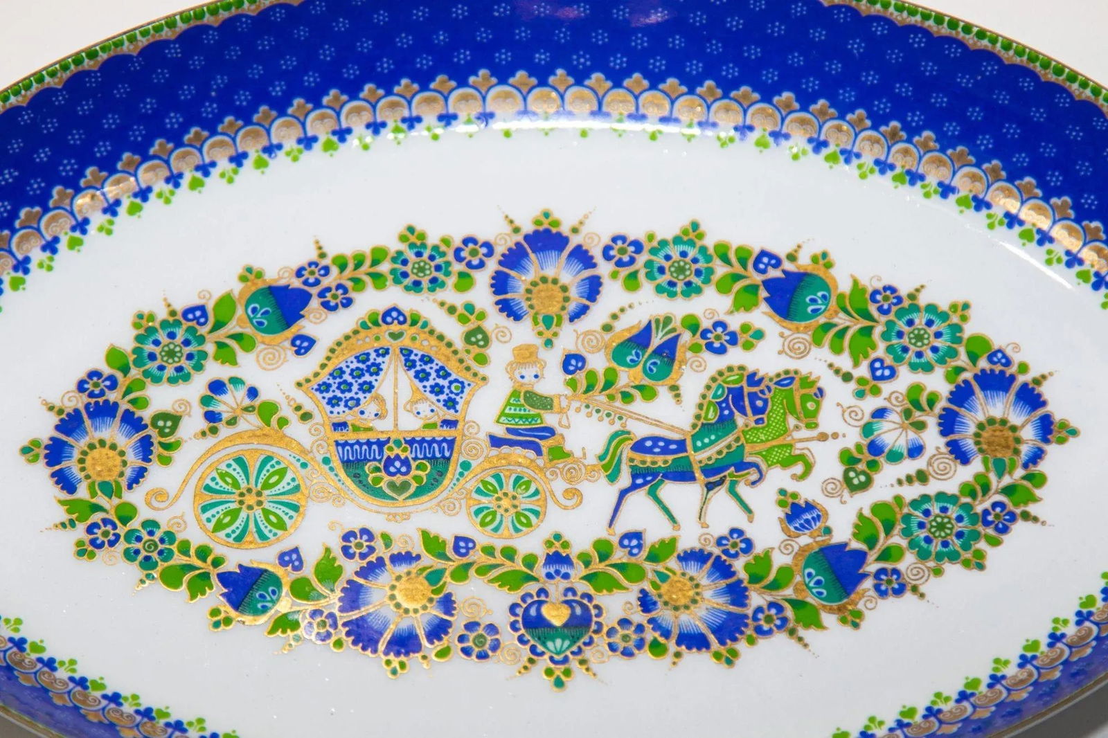 Vintage Steinbock Austrian Enameled Oval Dish - 9