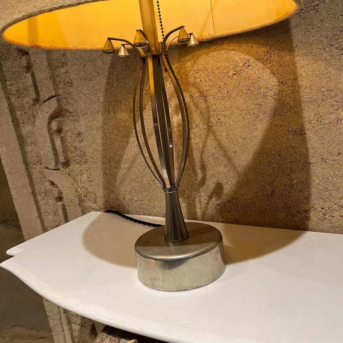 Mid 20th Century Sculptural Chrome Table Lamp - 2
