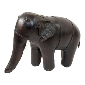 Black Leather Stuffed Elephant Toy