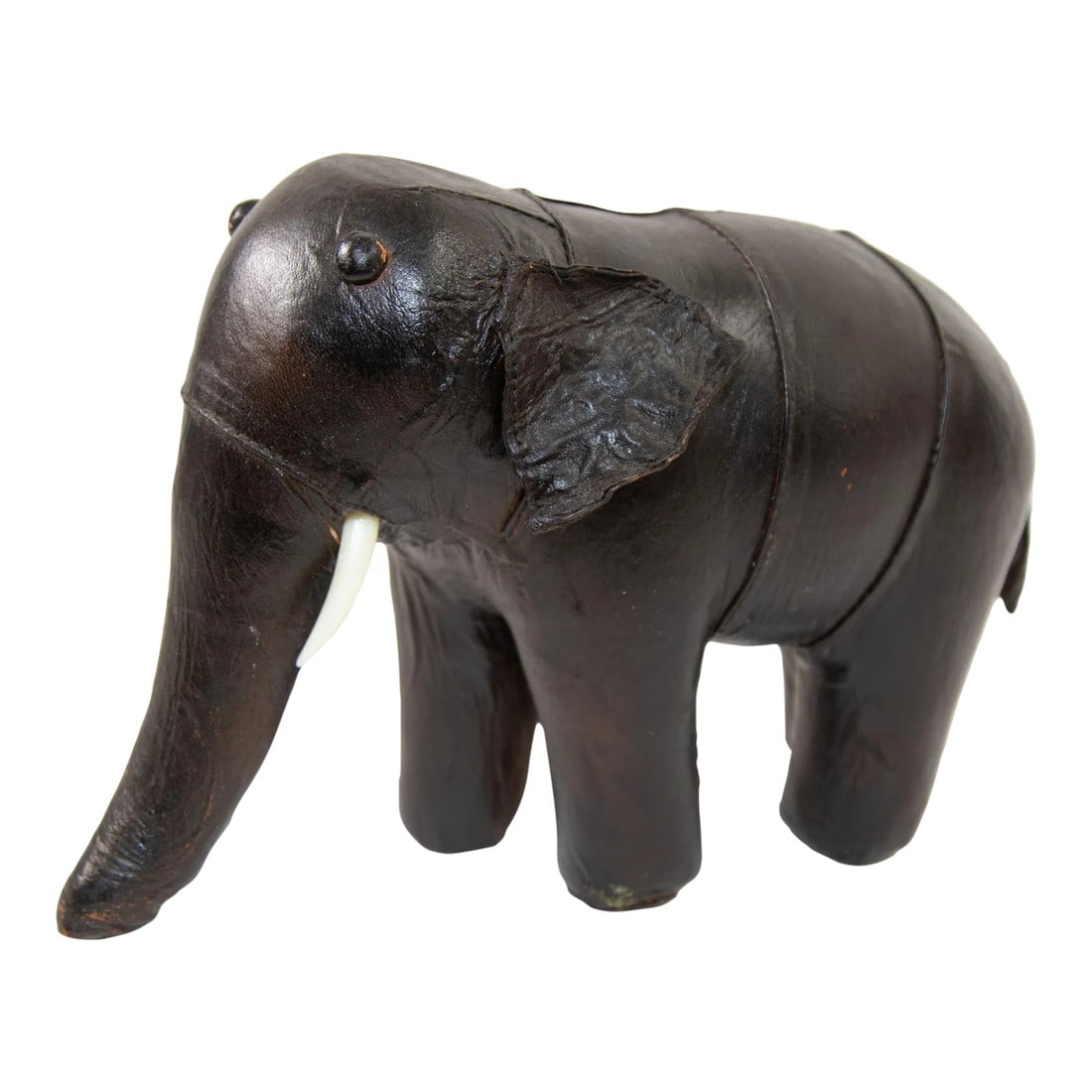 Black Leather Stuffed Elephant Toy (1 of 12)