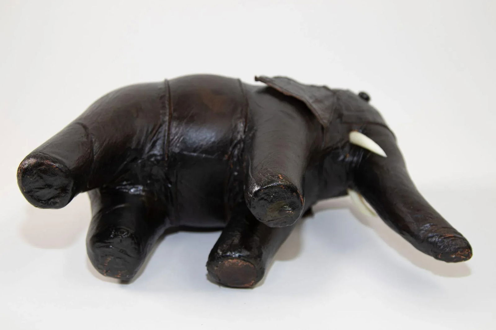Black Leather Stuffed Elephant Toy - 9