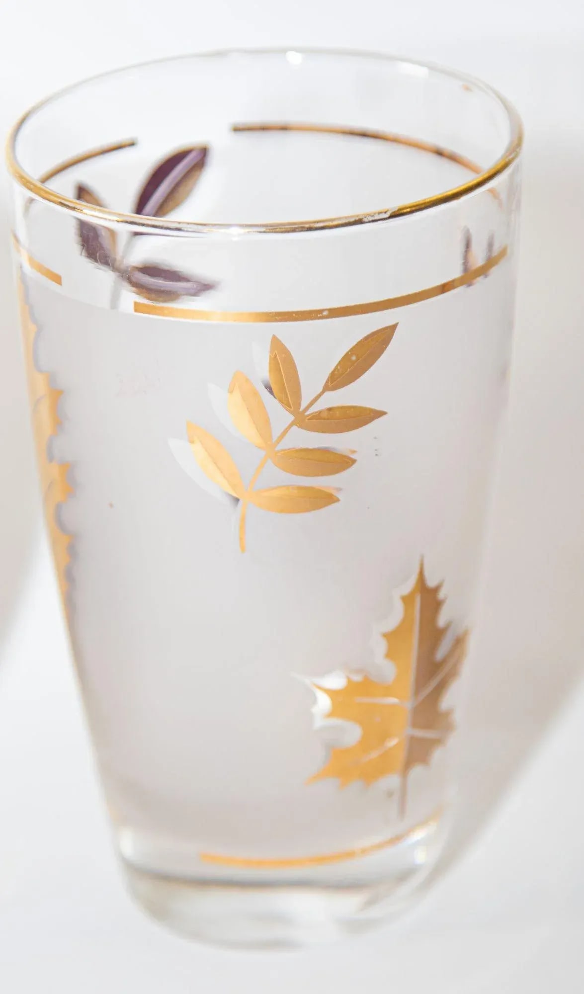 Vintage Libbey Frosted & Golden Foliage Cocktail Glasses, Set of 4 - 7