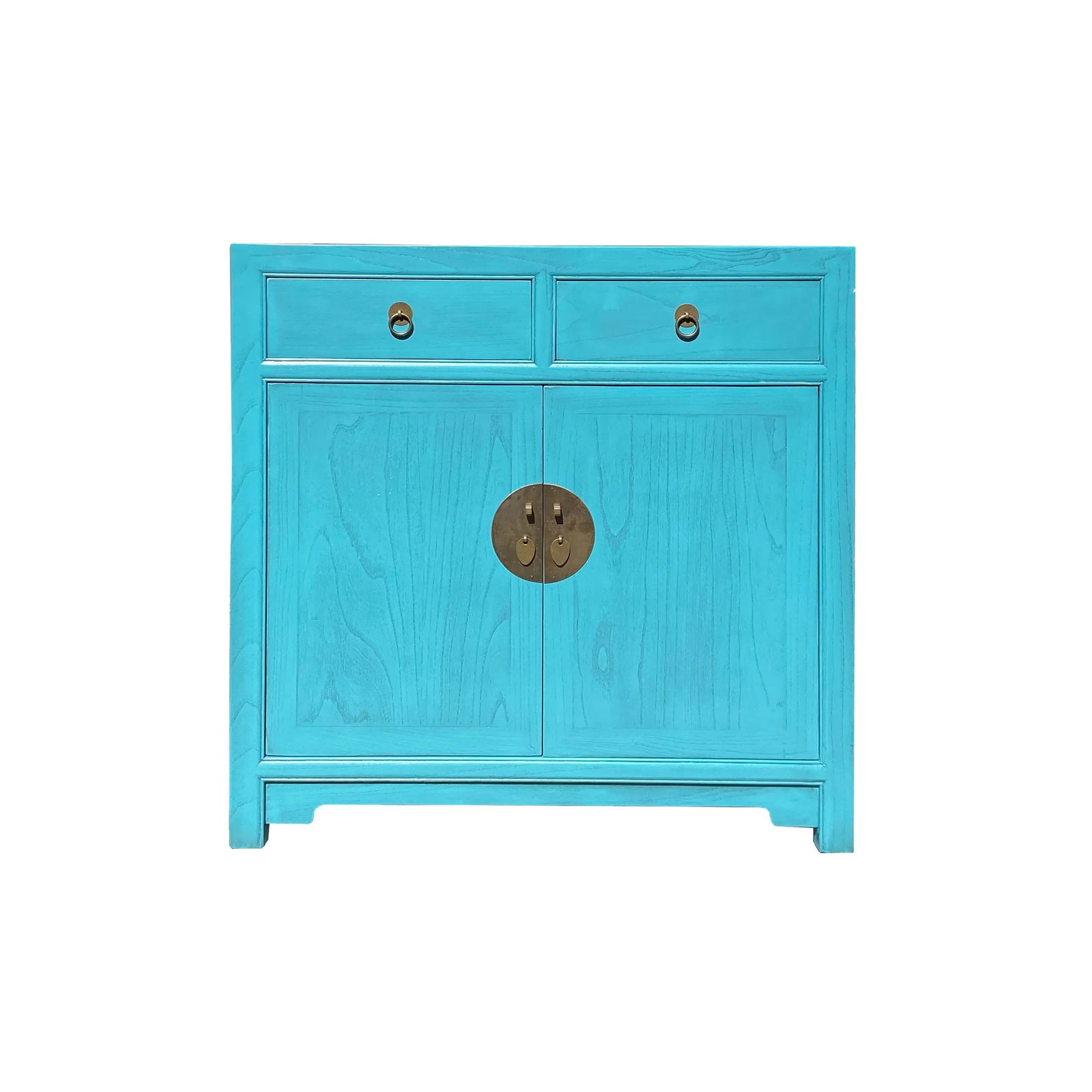 Chinese Simple Narrow Pastel Blue 2 Drawers Side Cabinet - 6