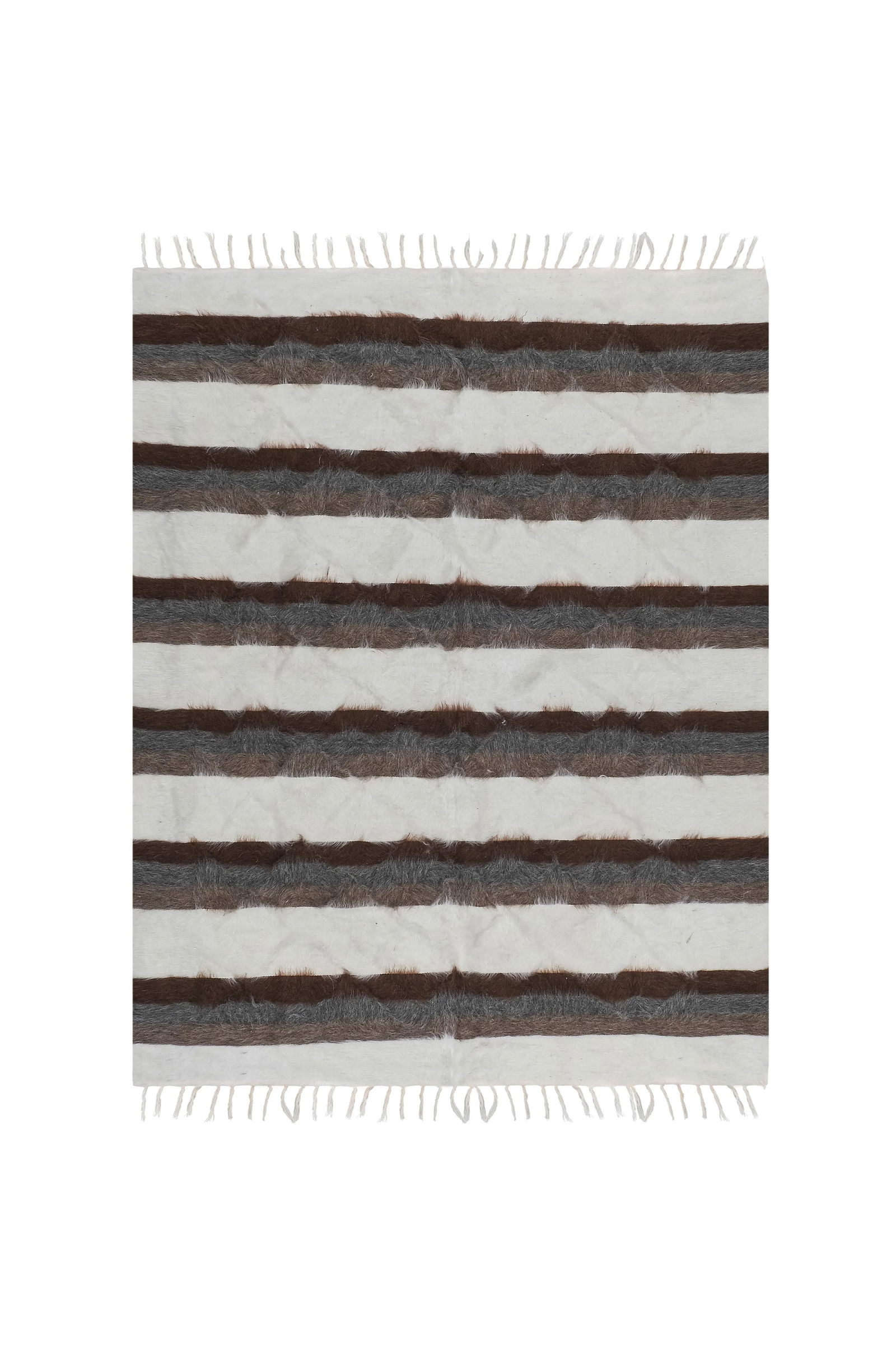 Striped Turkish Siirt Blanket - Shagy Carpet - 13