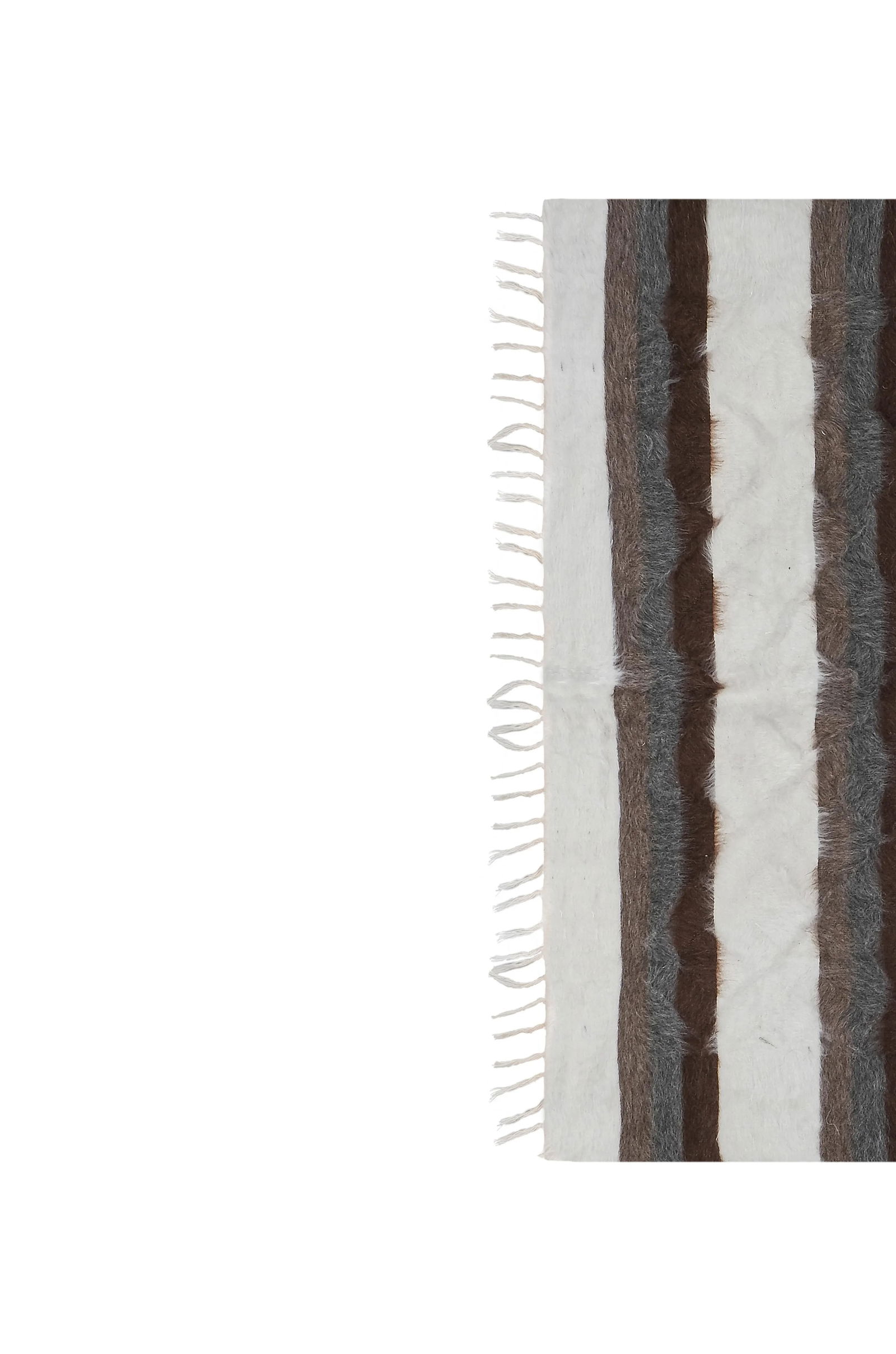 Striped Turkish Siirt Blanket - Shagy Carpet - 3