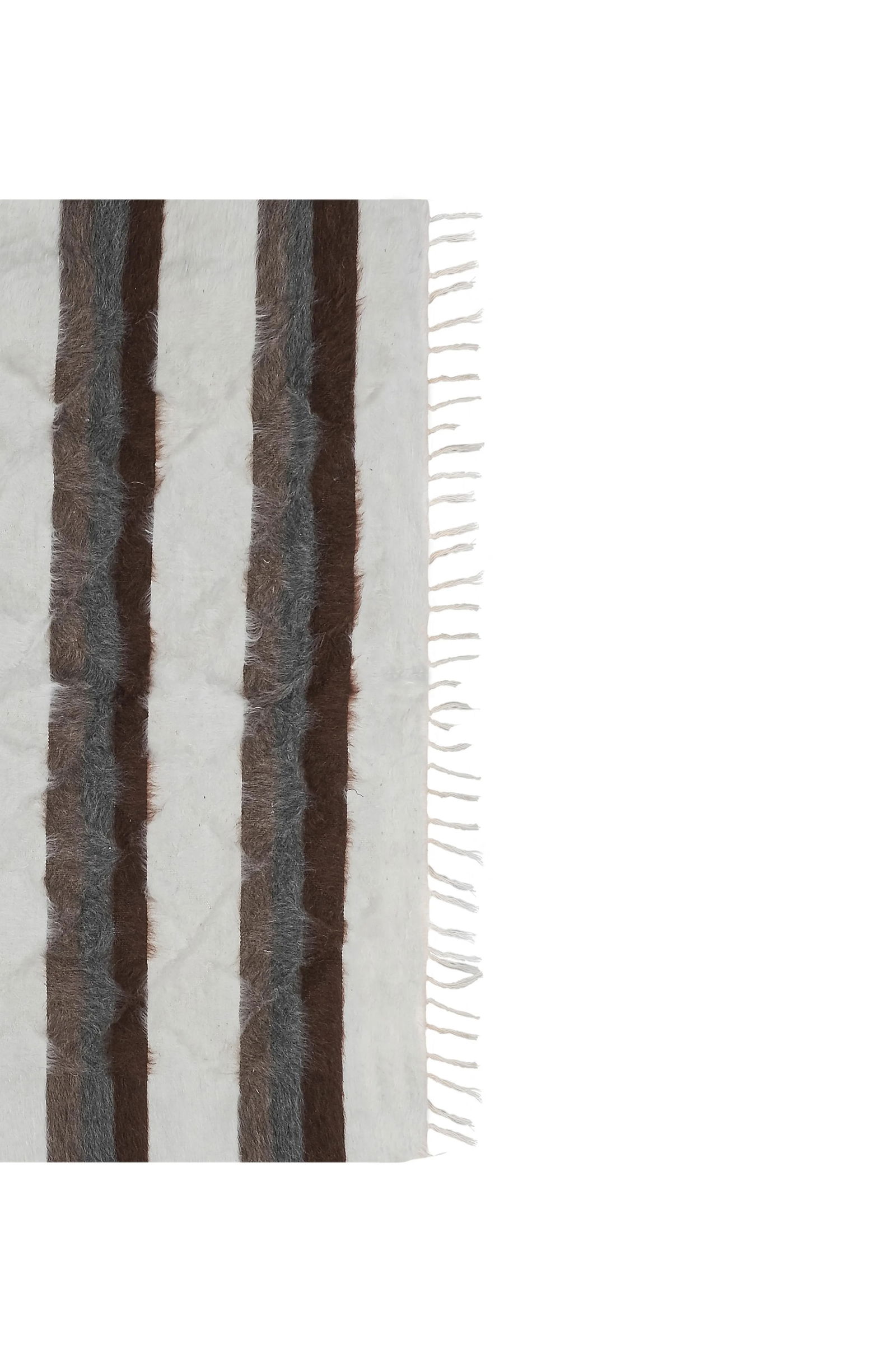 Striped Turkish Siirt Blanket - Shagy Carpet - 4