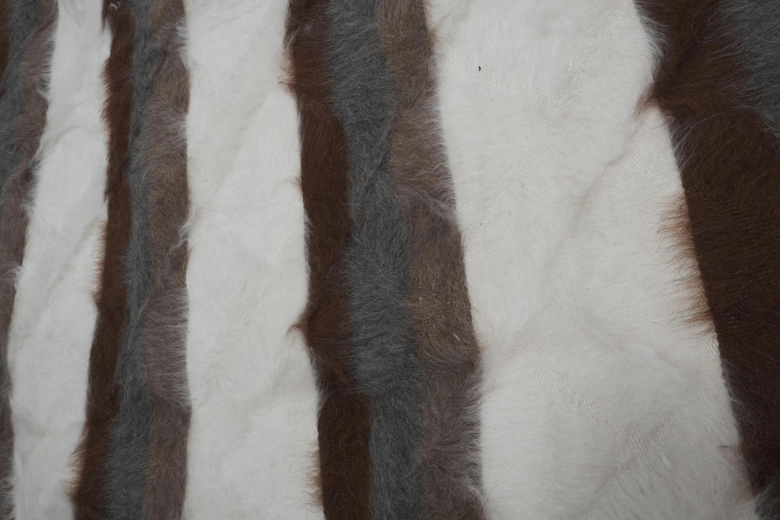 Striped Turkish Siirt Blanket - Shagy Carpet - 7