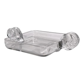 Art Deco Mid Century Crystal Glass Centerpiece Candlesticks