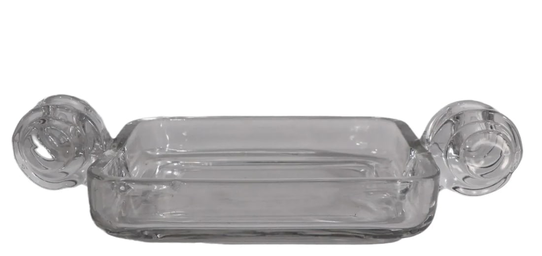 Art Deco Mid Century Crystal Glass Centerpiece Candlesticks - 5