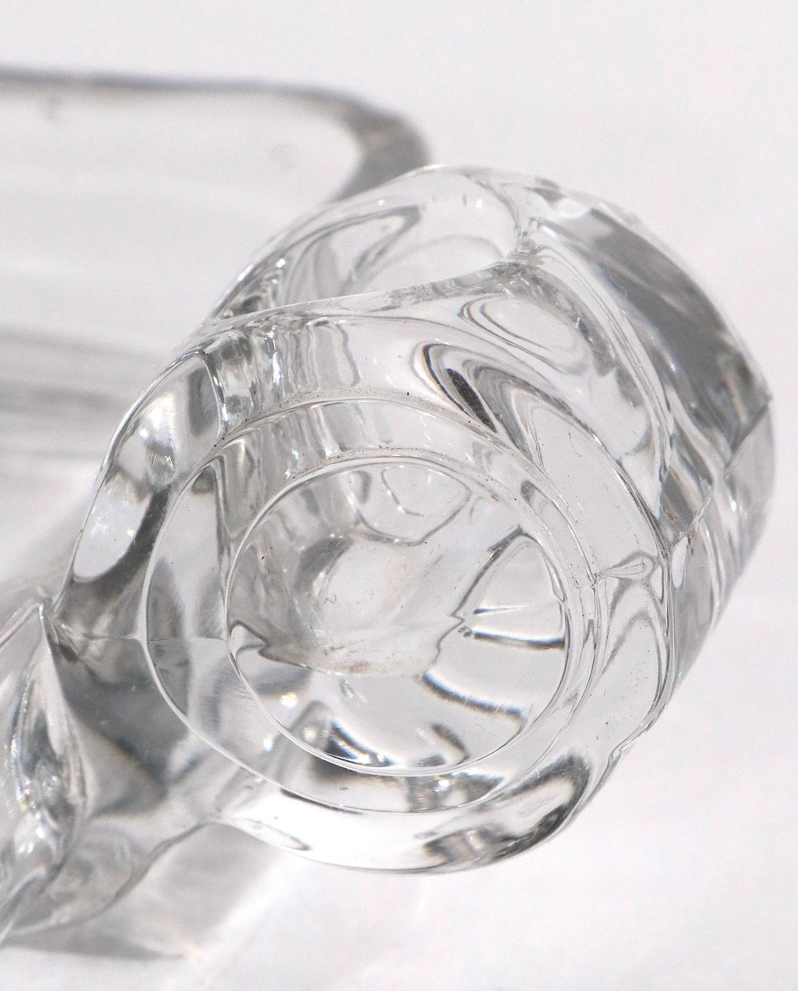 Art Deco Mid Century Crystal Glass Centerpiece Candlesticks - 6