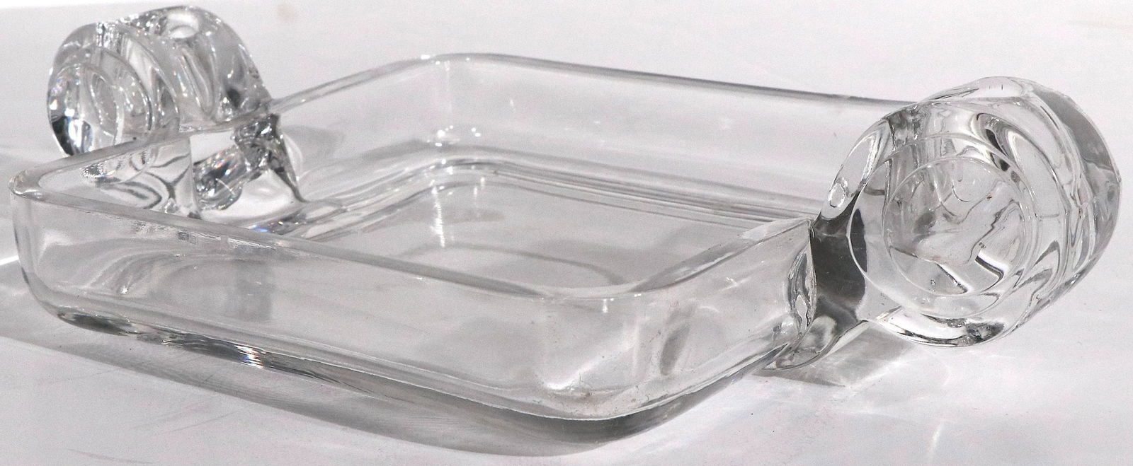 Art Deco Mid Century Crystal Glass Centerpiece Candlesticks - 8