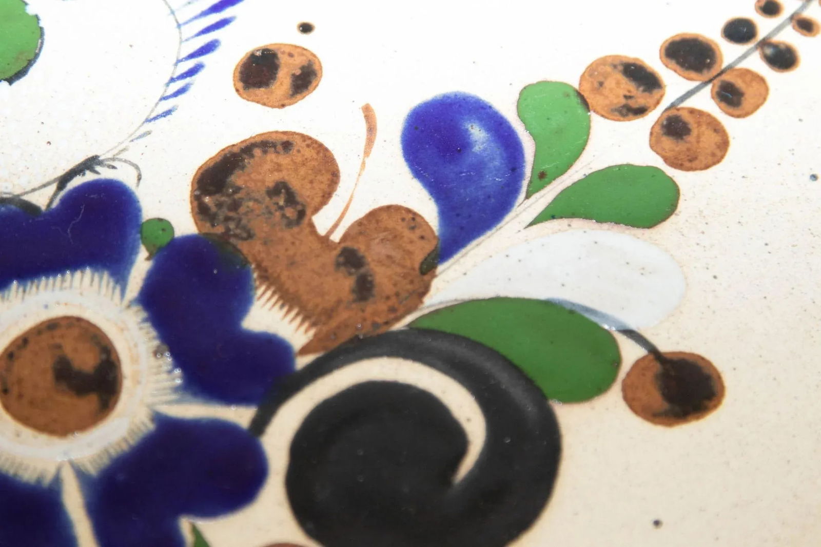 Tonala Folk Art Pottery Oval Platter Signed, Mexico, Circa 1960's - 7