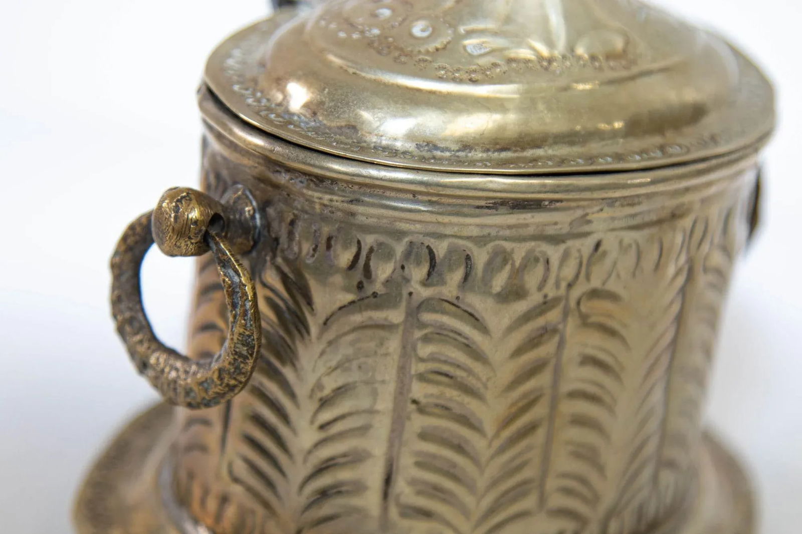 Antique Moroccan Silver Plated Tea Caddy Footed Candy Box - 10