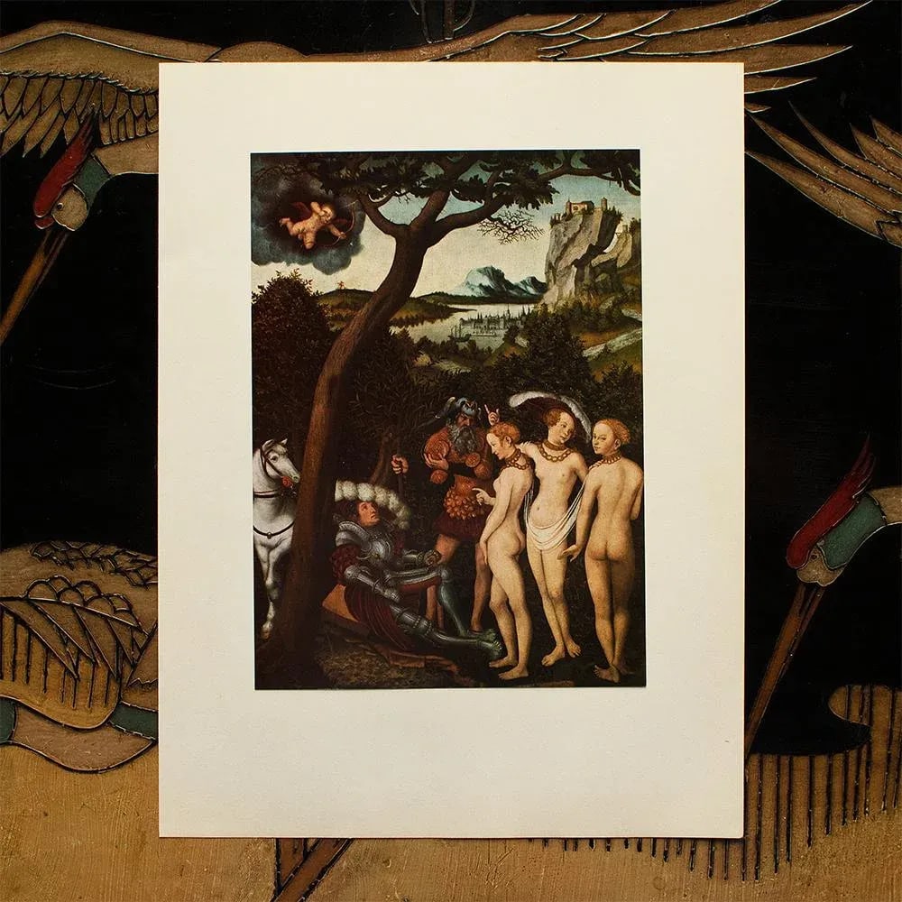 1955 After Cranach "The Judgment of Paris", First Edition Vintage Full-Color Print - 3