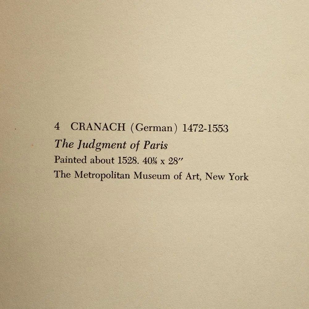 1955 After Cranach "The Judgment of Paris", First Edition Vintage Full-Color Print - 5