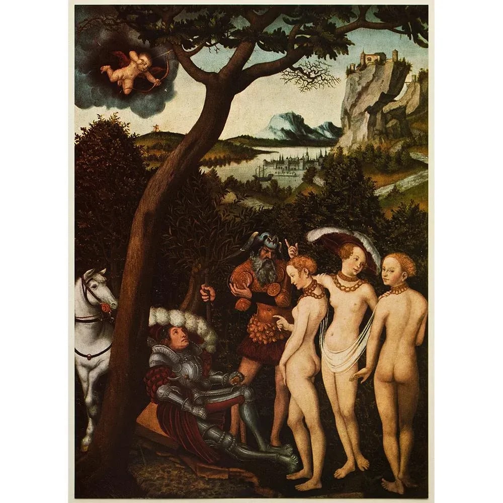 1955 After Cranach "The Judgment of Paris", First Edition Vintage Full-Color Print - 8