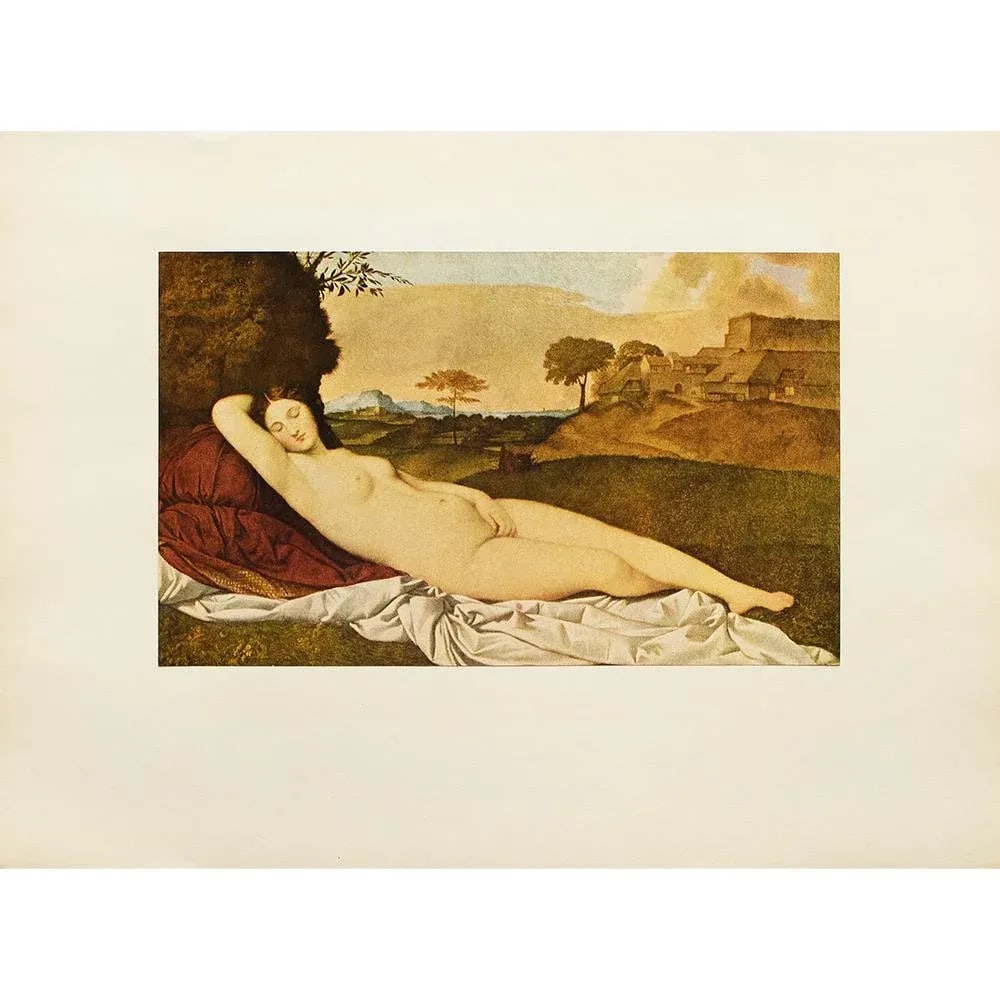 1955 After Giorgione "Sleeping Venus", First Edition Vintage Full-Color Print - 2