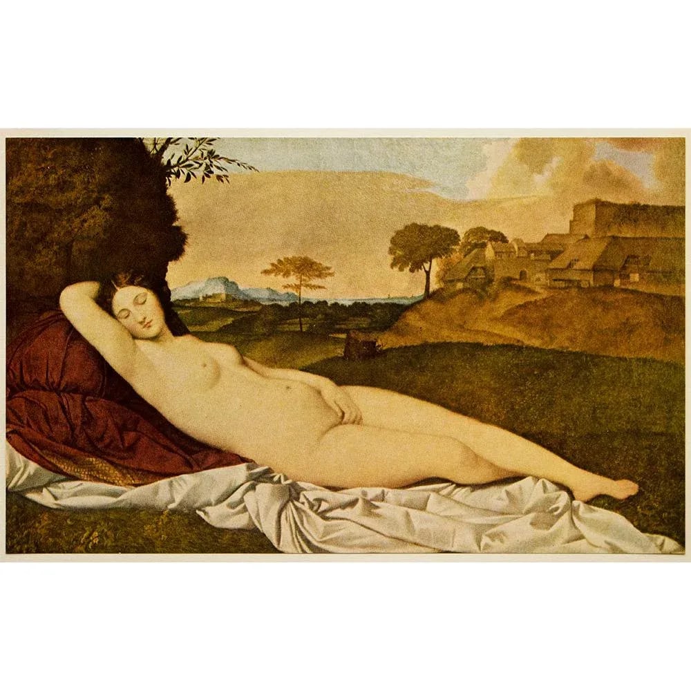 1955 After Giorgione "Sleeping Venus", First Edition Vintage Full-Color Print - 7