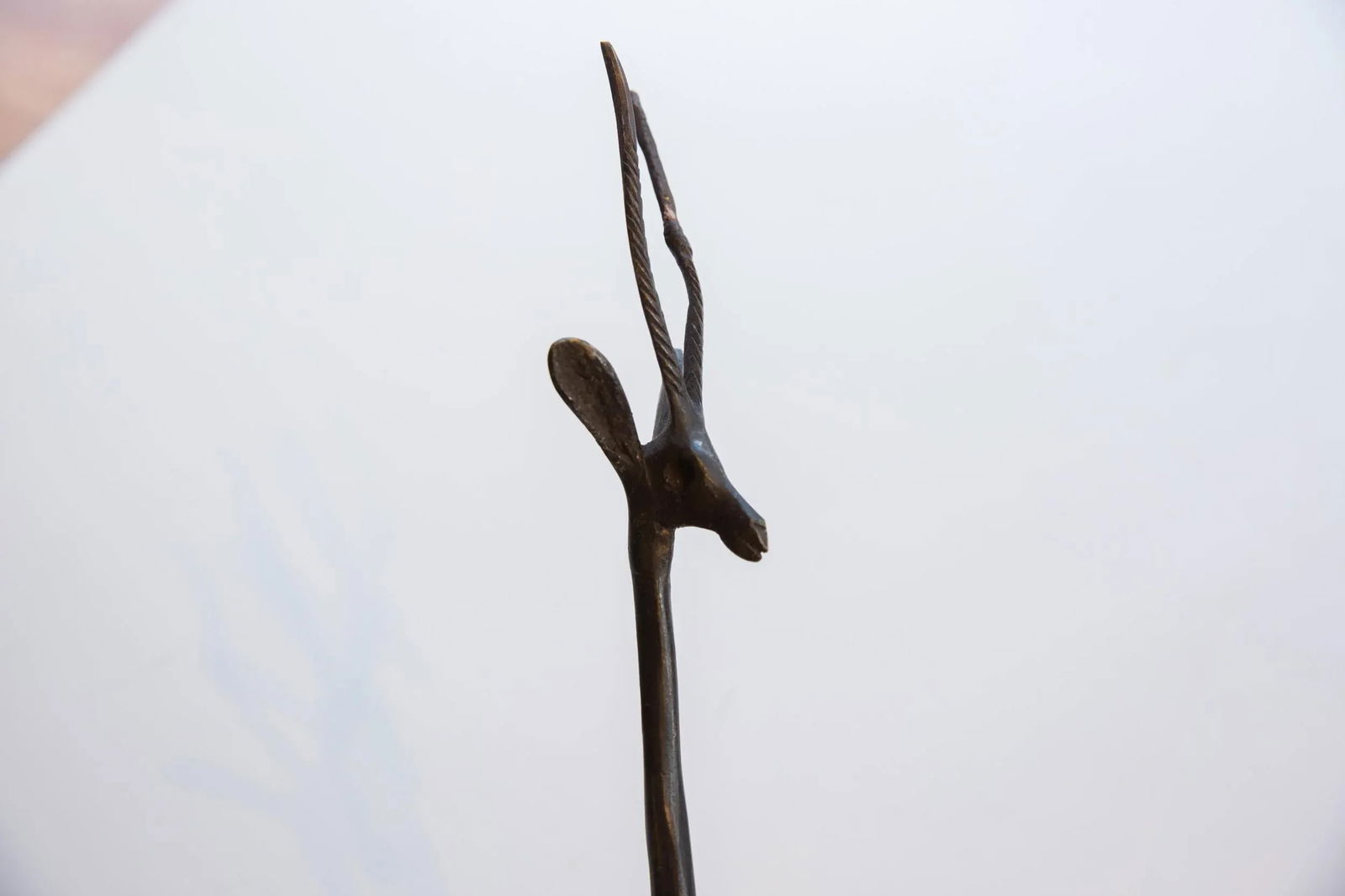 Vintage African Right Facing Gazelle With Dark Patina - 6
