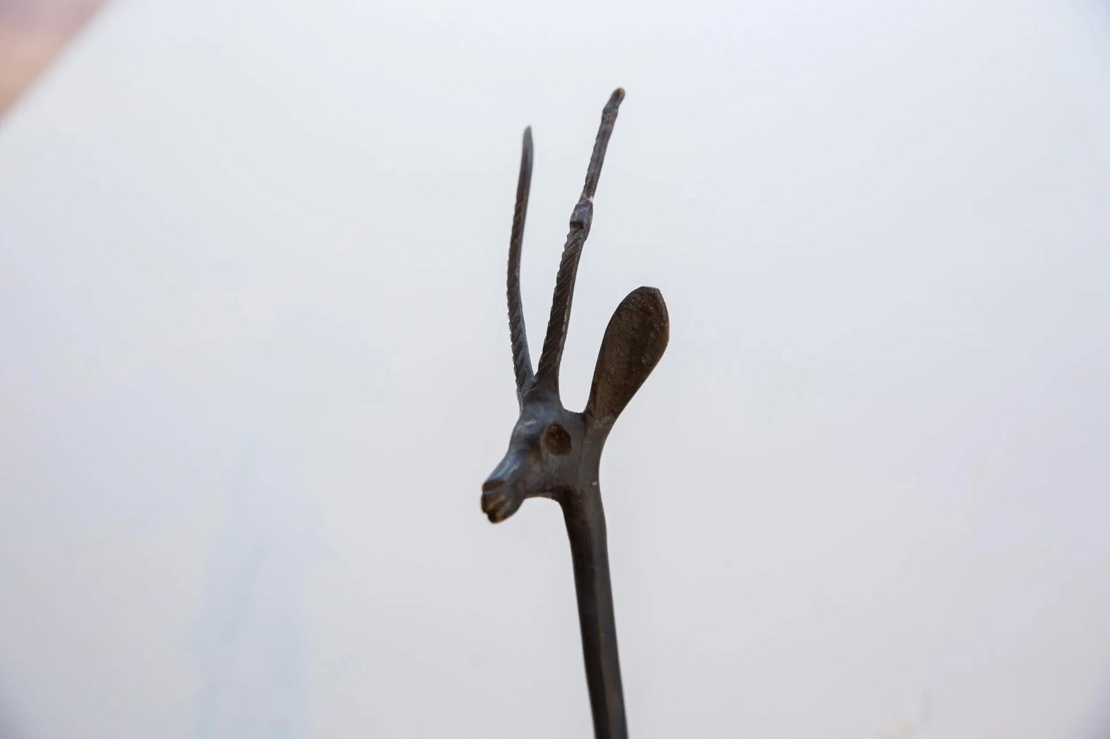 Vintage African Right Facing Gazelle With Dark Patina - 7
