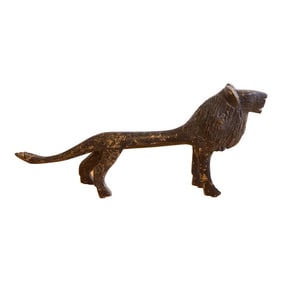 Vintage African Lion With Dark Patina