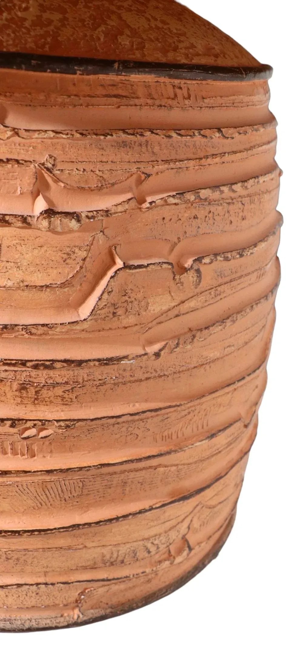 Cast Plaster Table Lamp With Original Pleated Shade by Casual Lamps of California C. 1981 - 3