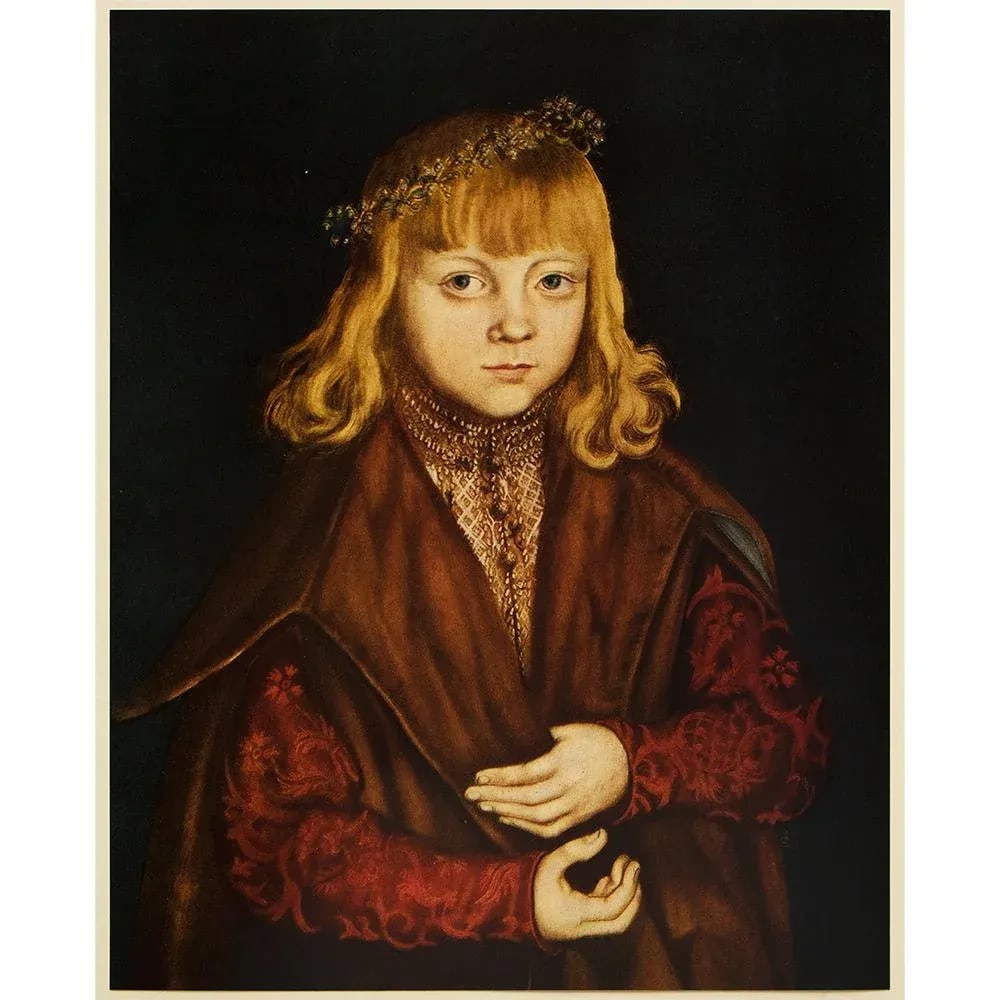 1956 After Lucas Cranach "A Prince of Saxony", Vintage Full-Color Print - 8