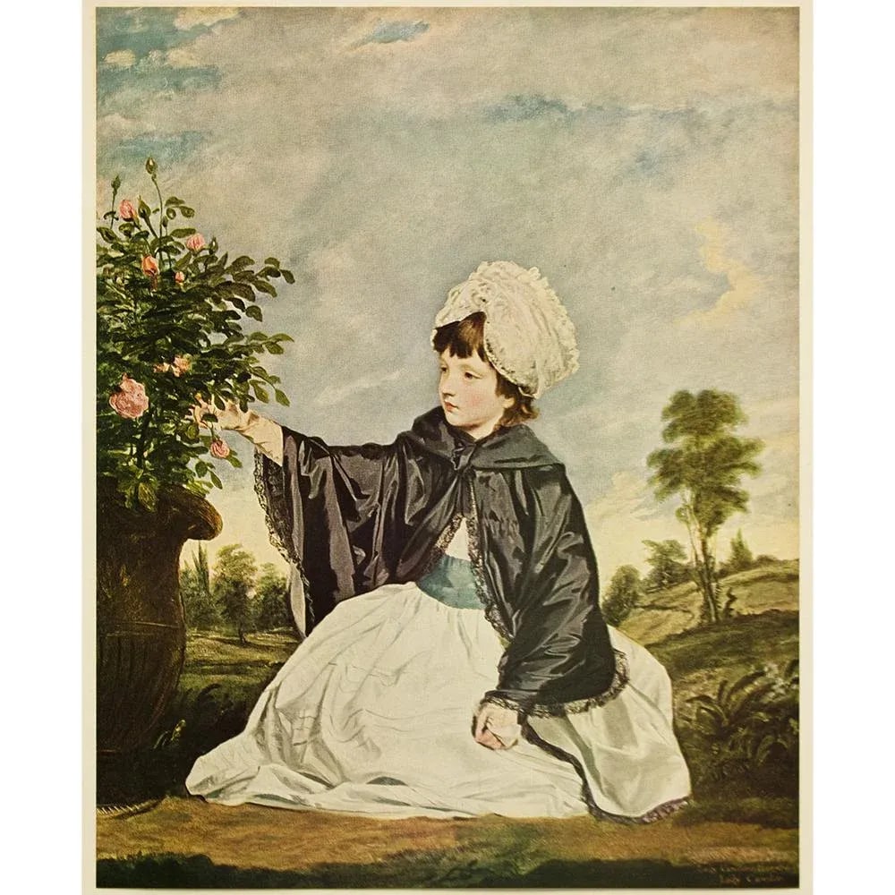 1956 After Sir Joshua Reynolds "Lady Caroline Howard", Vintage Full-Color Print - 8