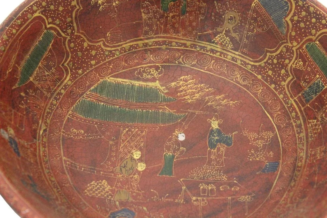 Reproduction Chinese Red 'Filial Piety' Bowl - 3