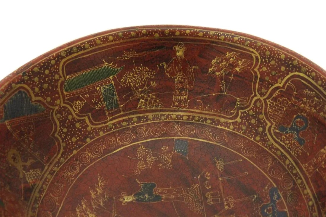 Reproduction Chinese Red 'Filial Piety' Bowl - 4