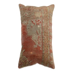 Large Contemporary Pillow Made from Antique Turkish Oushak Rug