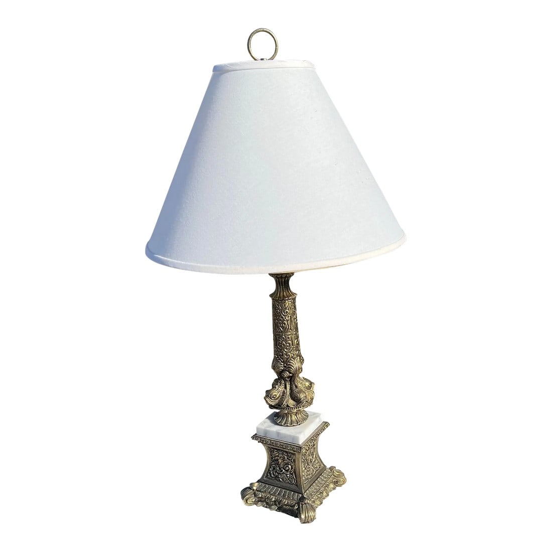 Vintage 1960s Metal Porpoise Filigree Lamp (1 of 7)