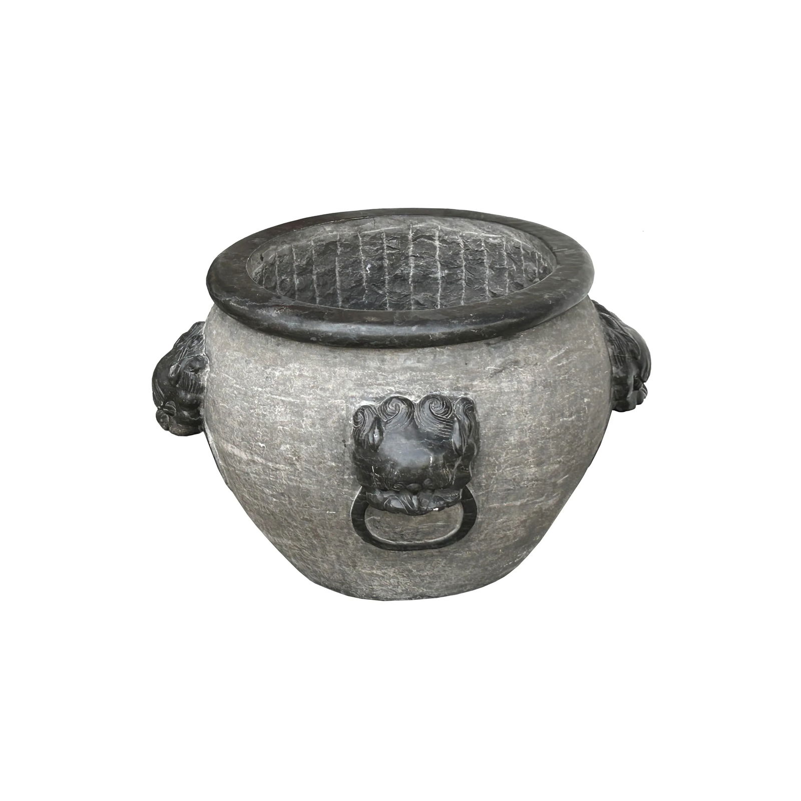 Chinese Gray Stone Planter - 2