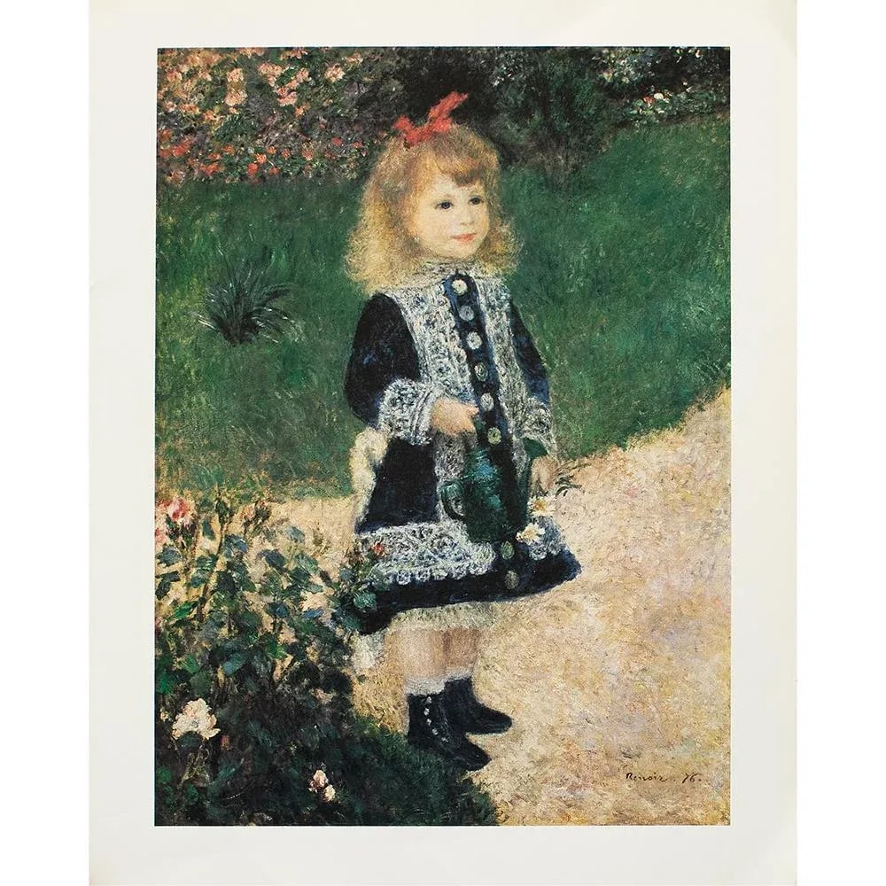 1977 After Auguste Renoir "A Girl With a Watering Can", Large Full-Color Print - 4