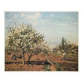 1977 After Camille Pissarro "Orchard in Bloom, Louvenciennes", Large Full-Color Print