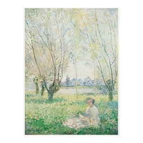 1977 After Claude Monet "Woman Seated Under the Willows", Large Full-Color Print
