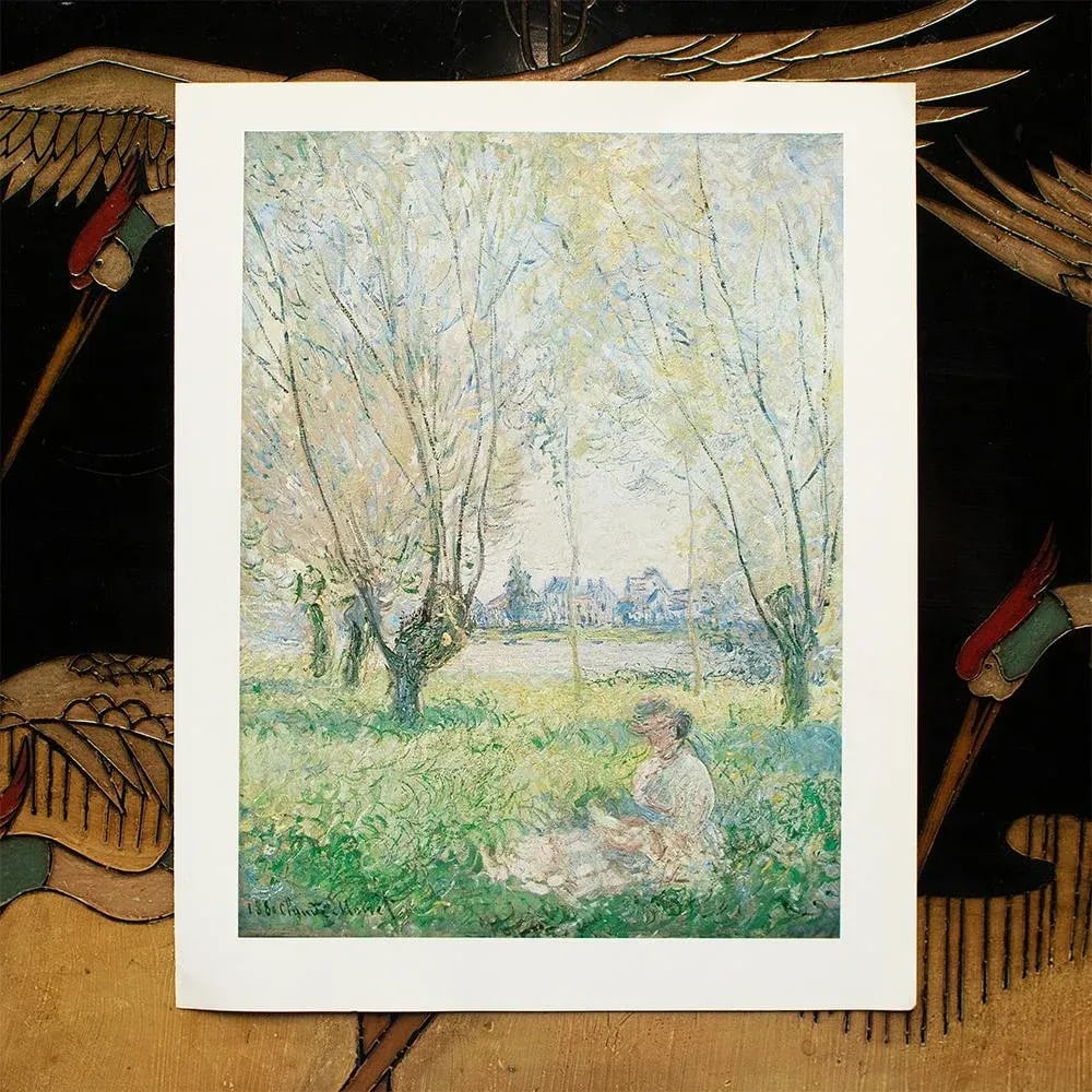 1977 After Claude Monet "Woman Seated Under the Willows", Large Full-Color Print - 3