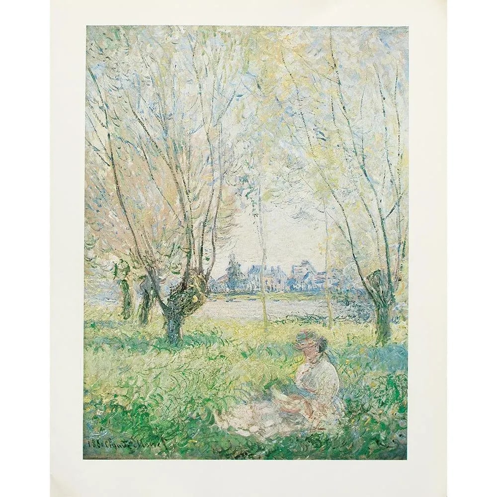 1977 After Claude Monet "Woman Seated Under the Willows", Large Full-Color Print - 4