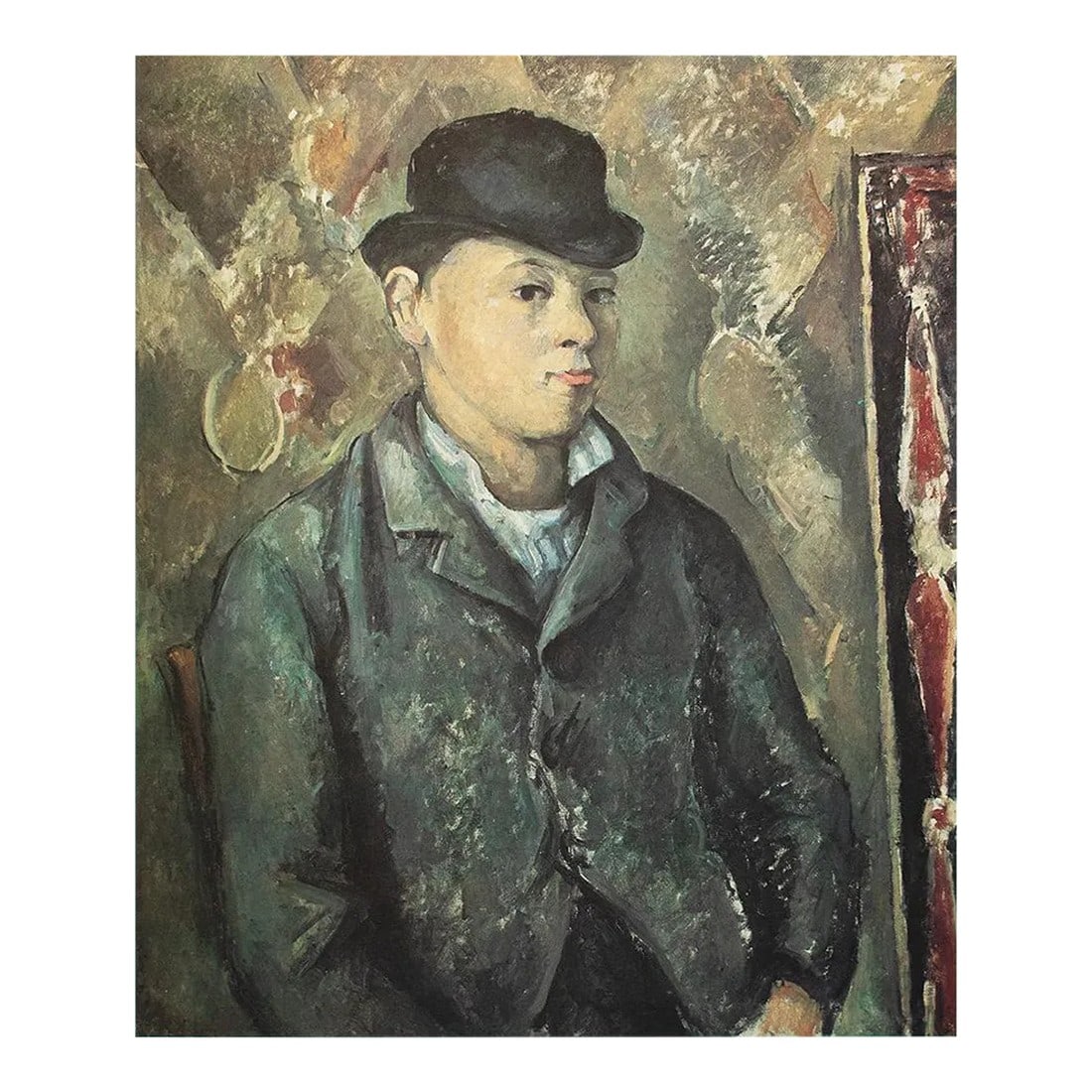1977 After Paul Cezanne "The Artist's Son, Paul", Large Full Color Print: An excellent full-color print after Impressionist portrait of The Artist's Son, Paul by Paul Cezanne. Comes from a Limited Edition art folio printed in Japan, in 1977. Copy on back is related to